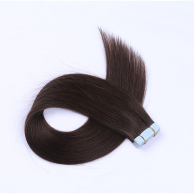 Tape in hair extension double drawn 100% virgin hair vendor 2# dark color cuticle aligned remy human hair HN203